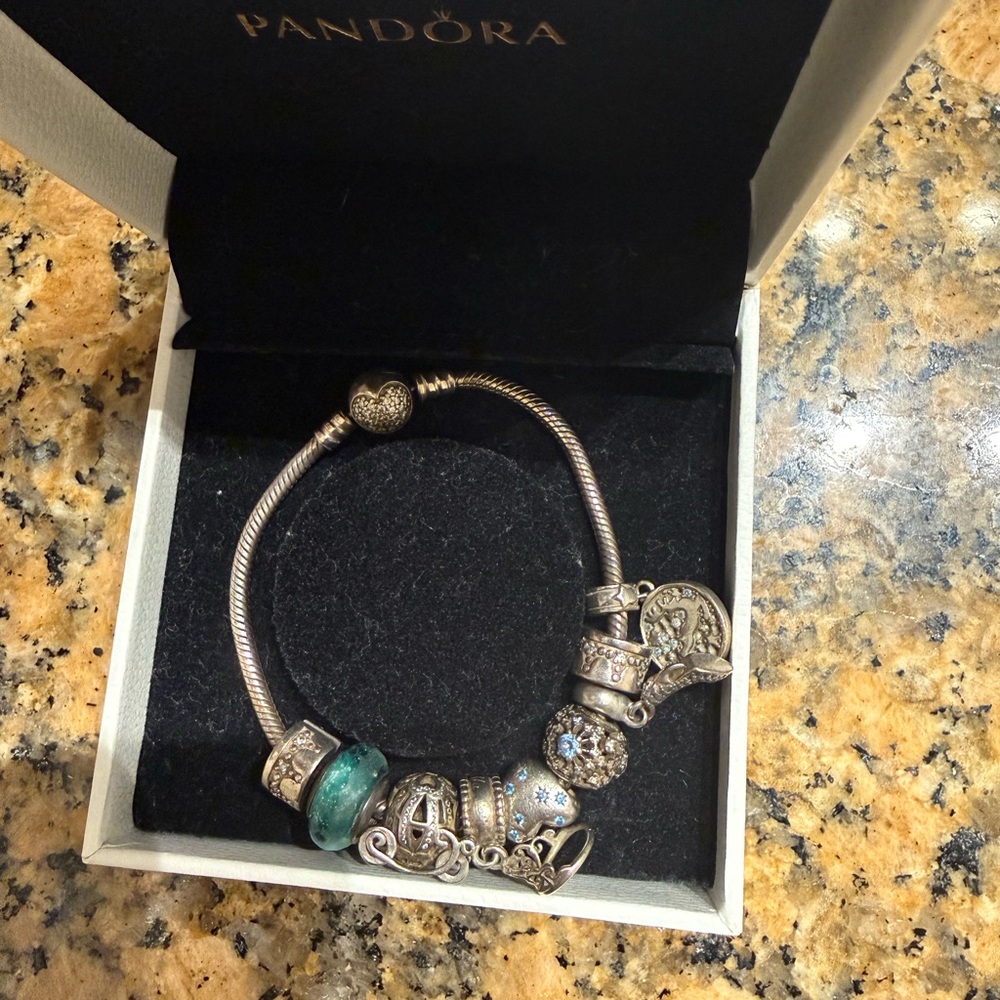 Pandora Silver Bracelet with Cinderella Charms